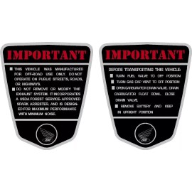 Honda CT70 KO H CT-70 H   69, 70, 71 frame side decals, graphics, "IMPORTANT"