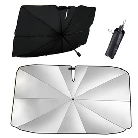138x78cm Sonnenschutz Auto Frontscheibe für Windschutzscheibe, Auto Sonnenschutz Frontscheibe, UV-Schutz & Hitzeschutz | Universell für alle Fahrzeuge | Premium-Material mit Schnellaufbau-System