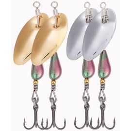 Contyu Mountain Stream Spinner Spinnerbait Trout Lure Set 3.3g 4pcs (3.2g, Color B (Set of 4))