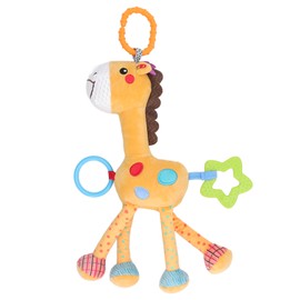 Baby Hanging Rattle Toy Soft Carseat Crinkle Squeaky Toy Stuffed Animal Stroller Pendant Giraffe Shape