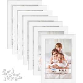 Icona Bay 4x6 Picture Frames (White, 12 Pack), Modern Style Wood Composite Frames Table Top or Wall Mount, Bliss Collection