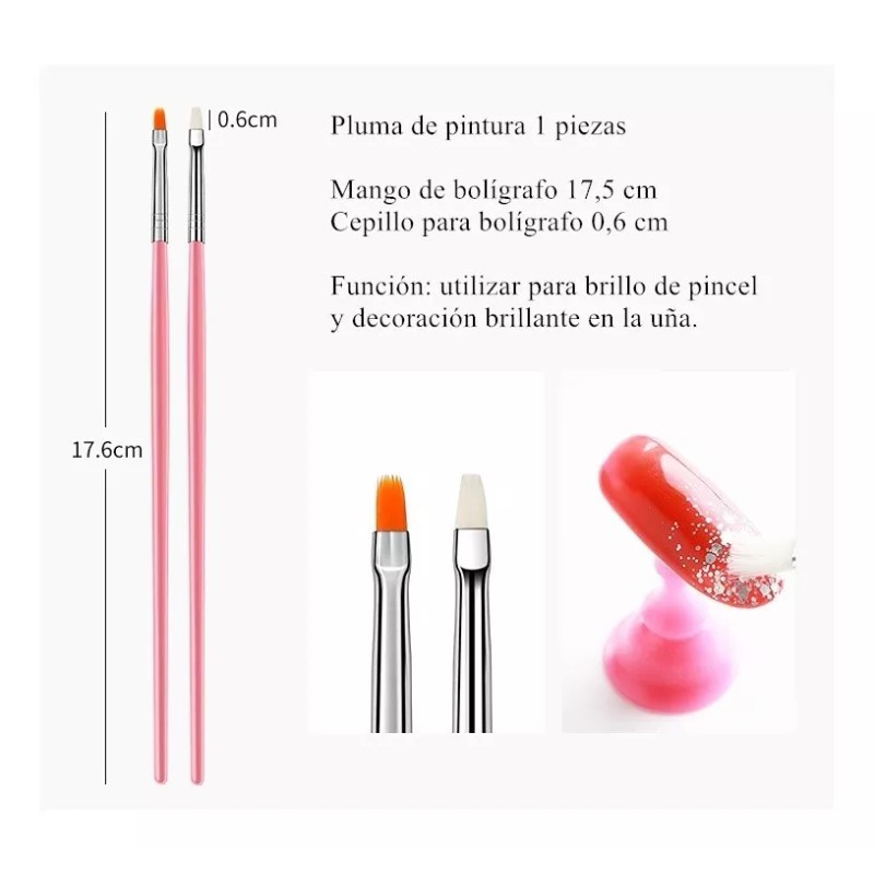 Dolores Juego De Pinceles Pintados A Mano Para Nail Art