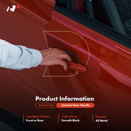 A-Premium Front or Rear Side Upgraded Metal Exterior Door Handle Compatible with Ford Explorer 1998-2001, Explorer Sport Trac 2001-2005, Explorer Sport 2001-2003 & Mercury Mountaineer, Primed Black