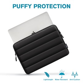 TECOOL 13.3 Inch Laptop Bag Case for MacBook Air 13 13.6 M3 M2 2024 2022-2010, MacBook Pro 13 M2 M1 2022-2012, MacBook Pro 14 M4 M3 M2 2024 Notebook Bag Splashproof Protective Case, Black