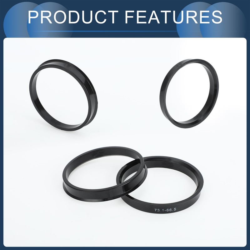 INFINAUTO Hub Centering Rings 66.5mm ID 73.1mm OD Car Wheel
