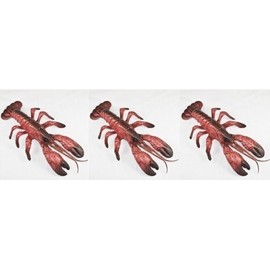 3 Hard Plastic LOBSTERS Decorations/LUAU/NAUTICAL PARTY DECOR/CLAM BAKE/BEACH/11.5" Long/SET OF Three/OCEAN LIFE