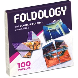 FOLDOLOGY - The Origami Puzzle Game! Brain Teasers for Tweens, Teens & Adults | Travel Game, Hands-On STEM Toy, Gift for Ages 10+ | Fold the Paper to Complete the Picture | 100 Challenges