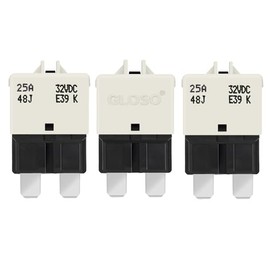 GLOSO GLOSO Circuit Breaker Fuse E39 (T3) Manual Reset for Car Truck RV Automotive Marine Boat Trolling Motor & Custom Wiring Audio Battery Protection/Low Profile ATC/ATO (25A - 3 Pack)