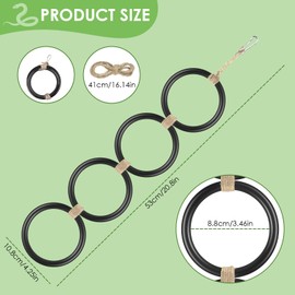 DBNESS Snake Climbing Rings, Ball Python Enclosure Enrichment Ring, Adjustable Playground Terrarium Decor Accessories for Corn Snakes, Garter Snakes, Iguana, Lizards, Chameleons, Parrot(Black)