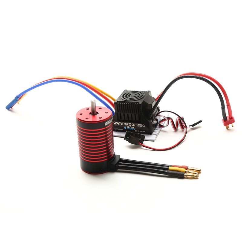 GTSKYTENRC Waterproof 3660 Brushless Motor 4200KV with 80A Brushless ESC