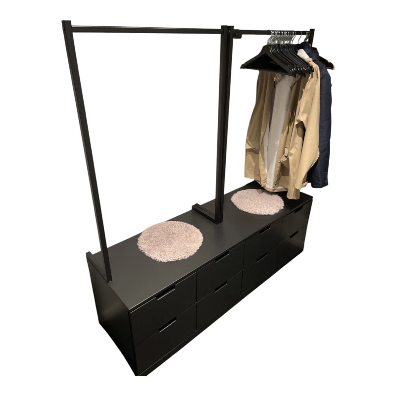 IKEA NORDLI Add-on Clothes Rail in Black | Brand New