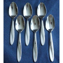 ONEIDA New Oneida SIMMER Set of 6 Oval Soup Spoons Stainless Flatware (7  1/8")
