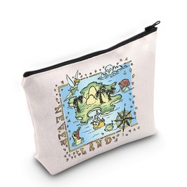 Fairytale Fans Gift Movie Merchandise Peter Movie Never Land Map Zipper Pouch Makeup Bag (Never Land EU)