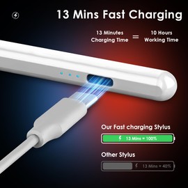 Aizepa Stylus Pen for iPad 9th&10th Generation, Pixel Precision, Tilt and Pressure Sensitivity, Compatible with 2018-2024 iPad 6/7/8/9/10, iPad Mini 5/6, iPad Air 3/4/5, iPad Pro 11''/12.9''