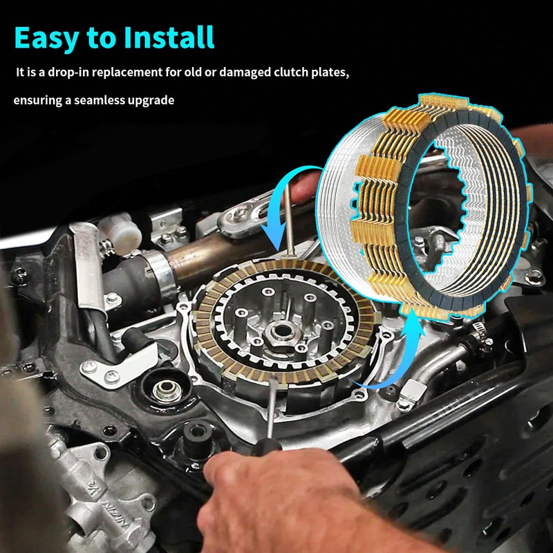 Extra Plate Friction Steel Clutch Plates & Gasket Kit Fit