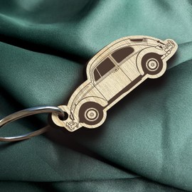 Car - Auto Schlüsselanhänger handgemacht aus Holz, Glücksbringer, Schutzengel Schlüsselanhänger Engel für Autofahrer, Geschenk Glücksbringer Auto, Geschenke Fahr vorsichtig, Modellauto