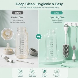 Electric Baby Bottle Brush Set for Easy Cleaning – Portable Silicone Kit for Travel & Daily Feeding