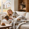 Lanpn Fall Pumpkin Flannel Throw Blanket, Soft Warm Flannel Sherpa