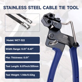 iCrimp Stainless Steel Cable Tie Tool Zip Gun with Built-in Cutter,extra Release Tool and 100pcs 11.8 inch Metal Cable Ties included