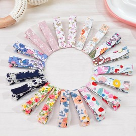 Hair Clips for Girls Women Toddler Baby,Assorted 20Pcs Flower Fabric Fully Lined Small Alligator Clips Hair Accessories for Teens Child Kids Gifts