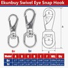 Ekunbuy Swivel Eye Snap Hooks, 304 Stainless Steel Heavy Duty