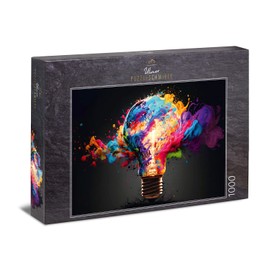 Ulmer Puzzleschmiede - Puzzle Power of Light - Effektvolle Farb-Explosion aus der Hellen Glühbirne - Knalliges Puzzlemotiv aus der Puzzle-Kollektion Farben & Fantasy, Made in Germany