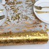 Gold Table Runner 15M, 28cm Width Hollow Metallic Glitter Sequin