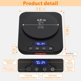 xoermioy Sourdough Starter Warmer – Precise Thermostat (70-110°F), Intelligent Memory & 24H Timer Function for Home Baking & Fermented Dough (Black)
