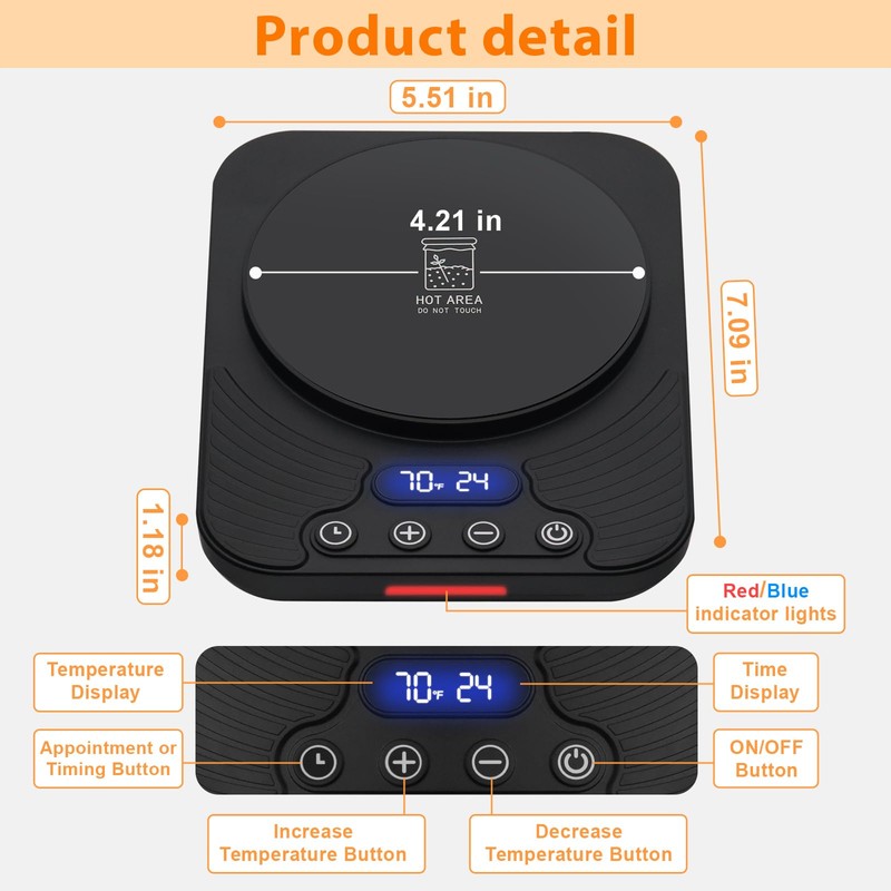 xoermioy Sourdough Starter Warmer – Precise Thermostat (70-110°F), Intelligent Memory