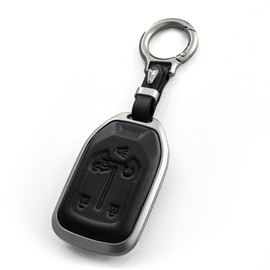 OFFCURVE Compatible with GMC Key Fob Cover Key Fob Case for Chevy Suburban Tahoe Terrain Acadia Yukon Silverado GMC Sierra 1500 2500HD 3500HD Car Accessories Smart Key Protector, Black