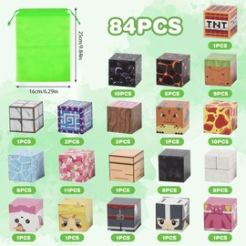 BOPEUY Magnetische Bausteine 84 Stück, Baue Mine Magnet Welt Sakura-Hölle-Serie, Magnet Blöcke Spielzeug für Jungen und Mädchen ab 3 Jahren, Kreative Kinderspiele Kinderspielzeug