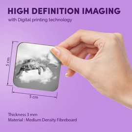 1 x Square MDF Fridge Magnet - Cute Frisbee Turtle ny Animal Pets 40999