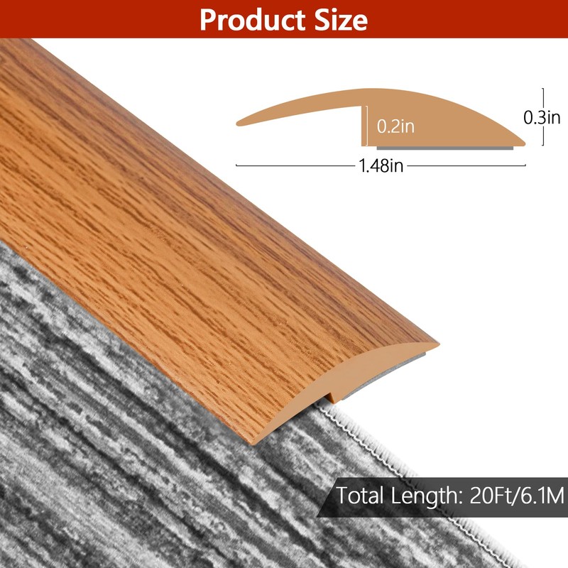 20Ft Floor Transition Strip Self Adhesive Carpet to Tile Floor
