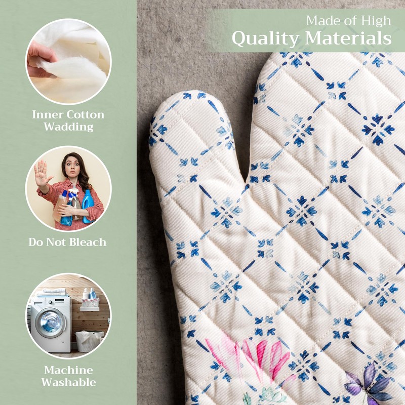 Maison d' Hermine Fa¥ence 100% Cotton Oven Mitt, 7.5-Inch by