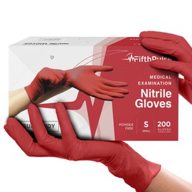 Light Burgundy Nitrile Disposable Gloves - 200 Count - 3 Mil Nitrile Gloves Small - Powder and Latex Free Rubber Gloves - Surgical Medical Exam Gloves - Food Safe Cooking Gloves