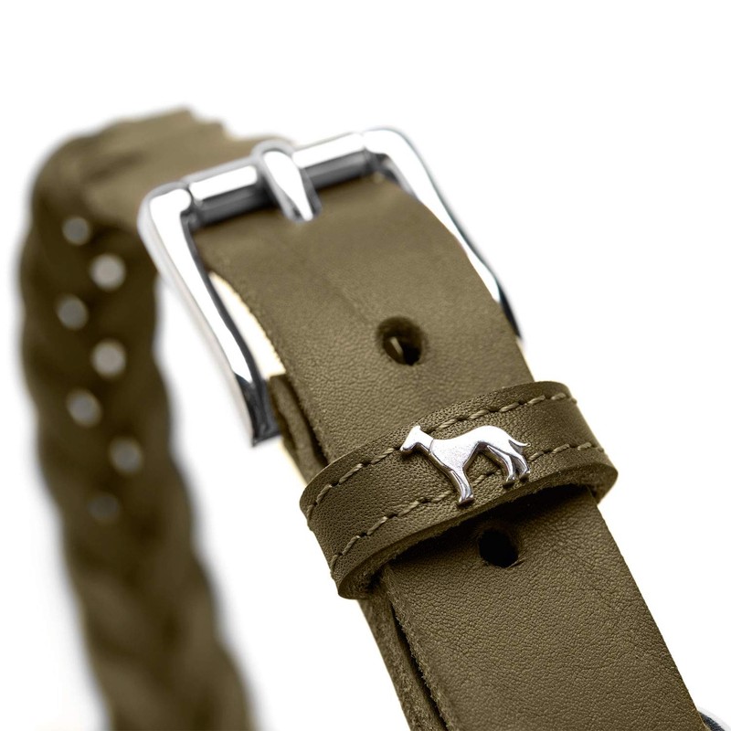 HUNTER Solid Education Special Dog Collar, Leather, Robust, Supple, Handbraided,