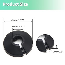 Yinpecly Pipe Cover Decoration Fit 3/8" Outer Diameter Flange Water Pipe PP Plastic 12mm Escutcheon Collar Pipe Cover Radiator for Wall Pipe Tube Decoration Black 1Pc