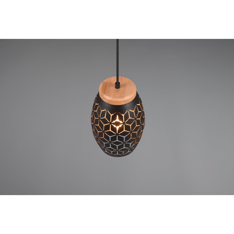 Reality Leuchten Bidar R31571080 Pendant Light Metal Black Matte /