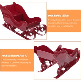 Baluue Sleigh Bonbonniere Christmas Sleigh Christmas Decoration Red Santa Sleigh Desk Decoration Christmas Gift 28 x 12 x 10.5 cm