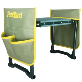 Patioland Garden Kneeler and Seat with 2 Tool Bags, 10.2" Widen Heavy Duty Thicken Soft Kneeling Pad, 2-in-1 Folding Garden Stool, Outdoor Yard Work Seat, Ideal Gardening Gifts for Mom, Women, Grandma