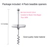 4 Pack Beadable Corkscrew Wine Bottle Opener with Blank Handle