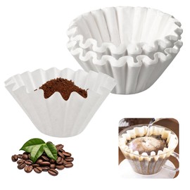 100 Stück Korbfilter Kaffeefilter, 110/250mm Kaffeefilter Papier Universelle Korbfiltertüten für 8-12 Tassen Kaffee, Korbfilterpapier für Selbstgemachten Kaffee zu Hause, In Cafés, Büros (Weiß)
