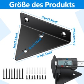 Jeffbaubl Pack of 4 Floating Shelf Brackets, 8 cm Invisible Triangle Wall Brackets, Floating Shelf Brackets, Wall Mounted Wall Shelf Brackets for Storage Shelf, Bookshelf (Black)