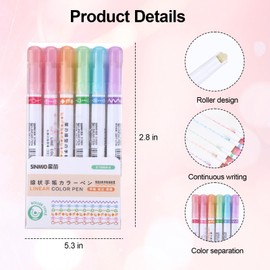 Qiuruoo 12 Pcs Magic Border Pen, Different Line Stamp Markers Border Pens, Scrapbook Supplies for Drawing Note Taking, Journaling Handwriting, Tip Roll Drawing Decorative Lines