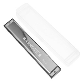EIHI EIH Harmonica Professional, Harmonica for Children, Harmonica in C Major, Diatonic 24 Holes for Blues Folk Jazz Pop for Adults Child Children Student Beginners Gift, silver