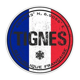 2 x 10cm Tignes France Fun Vinyl Stickers - Travel Sticker Laptop Luggage #23140 (10cm Wide)