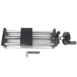 Zeberoxyz 150mm Length Effective Travel Dual Optical Axis Manual Sliding Table Linear Rail Guide Ballscrew SFU1605 with Handwheel for Non-Standard Automation, CNC Equipment Transformation (Size:150mm)