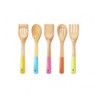 Kitchen Utensil Set, Pastel Handles, Bamboo, 5 Piece