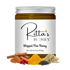 Ritta’s Whipped Fire Honey with Ginger, Turmeric, Cayenne & Cinnamon – 8.5 oz – Immune Boosting Spicy Honey for Tea, Toast & More Fire Cider Inspired