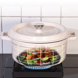 HAUSHOF 5.3 QT Non-Stick Pot Enameled Cast Iron Dutch Oven with Lid for Rosting